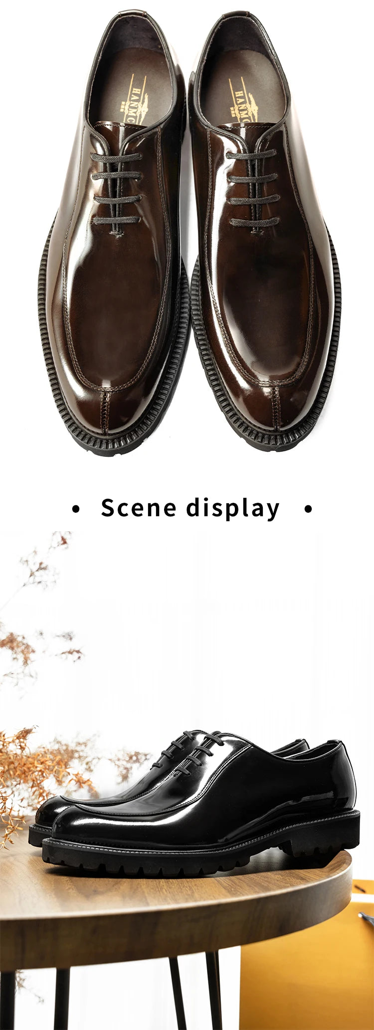 Hanmce Genuine Leather Breathable Oxfords