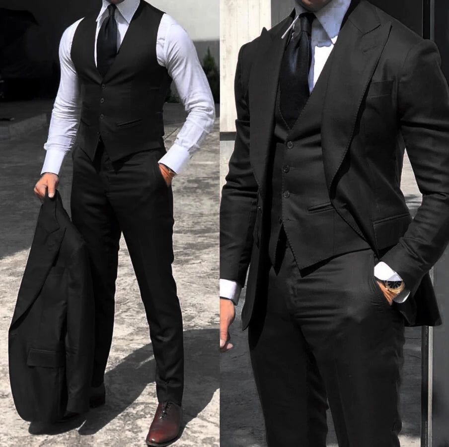Classy 3 Pieces Tuxedos Slim Fit Costume Homme(Jacket+Vest+Pants)