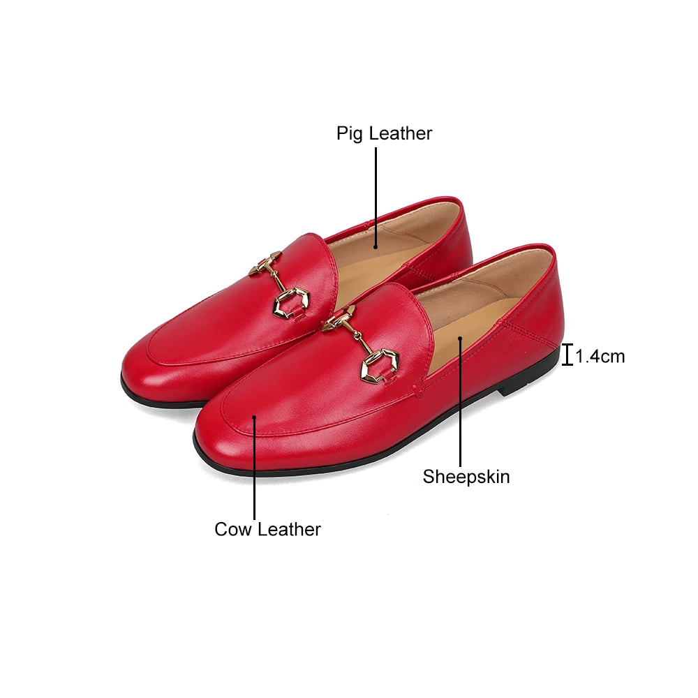 Genuine Leather Flats Outwear Casual Shoes