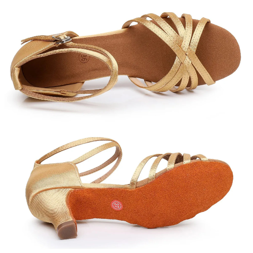 Ladies Suede Soft Sole Jazz Salsa Shoes