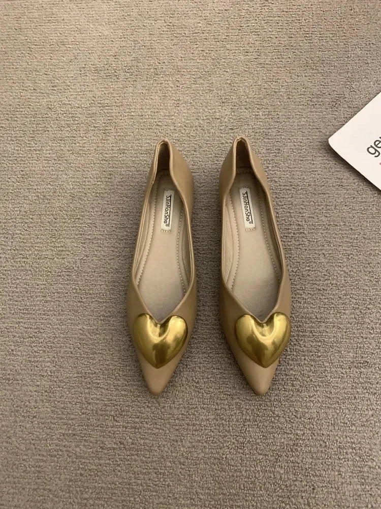 Elegant Black Flat Bottomed Single Shoes