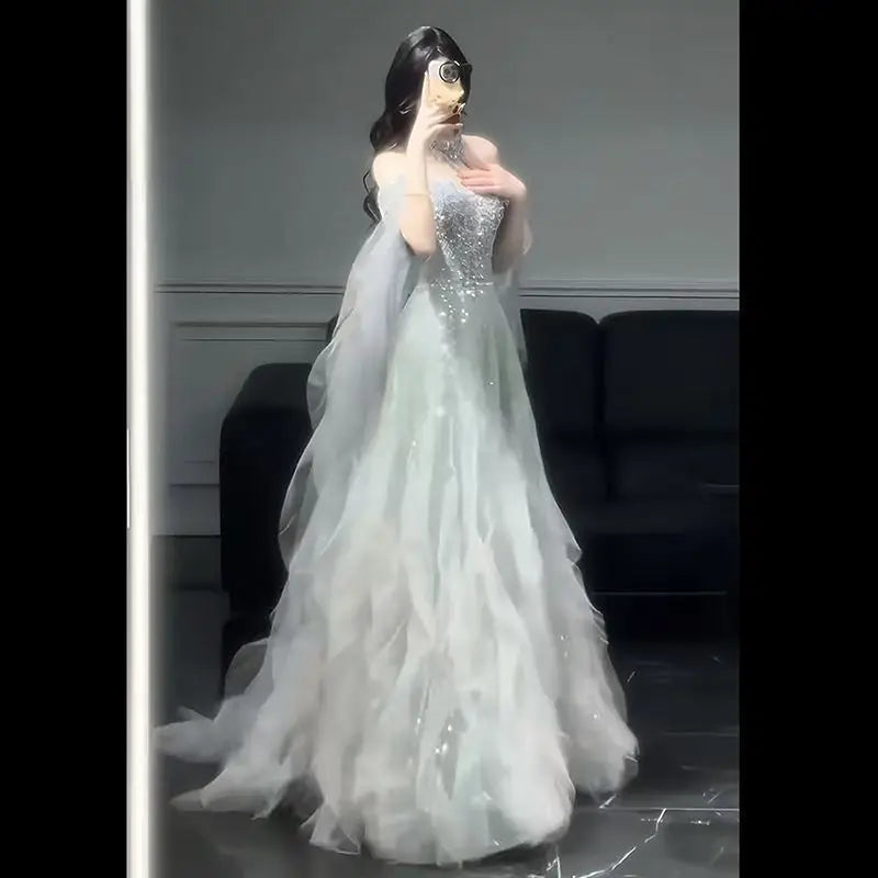 High-end Light Luxury Niche Heavy Elegant Temperament Host Dress