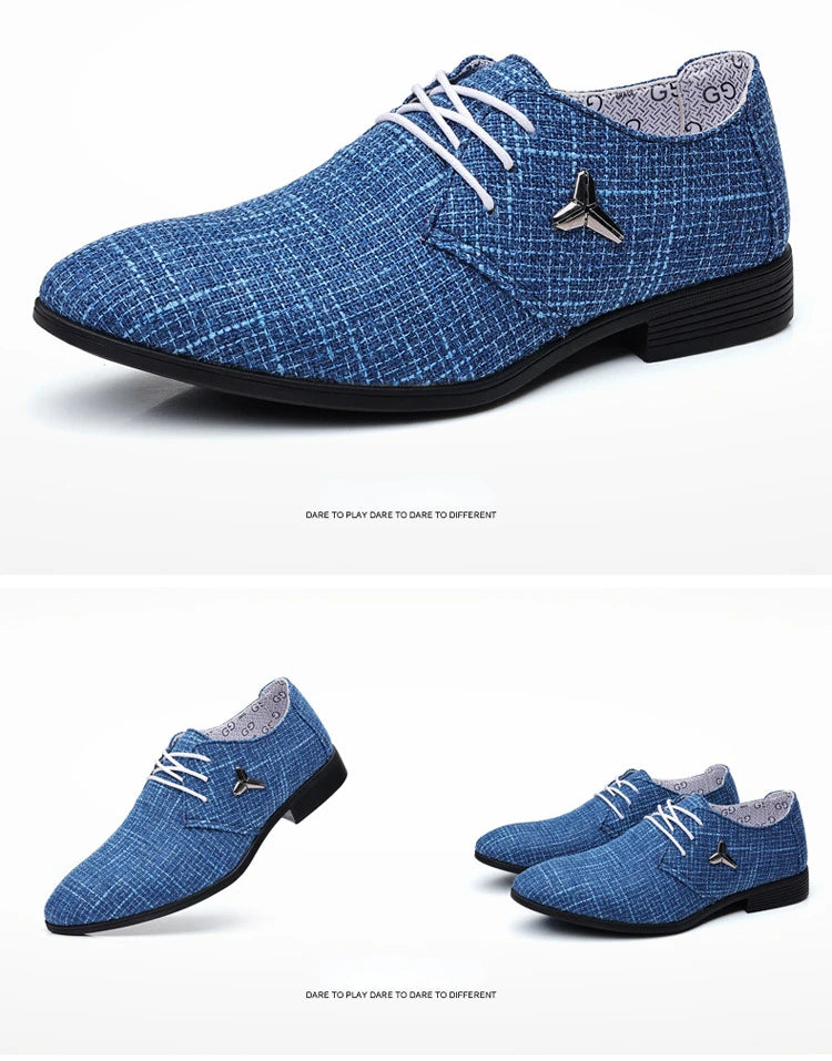 Breathable Pointed Toe Linen Oxford Shoes