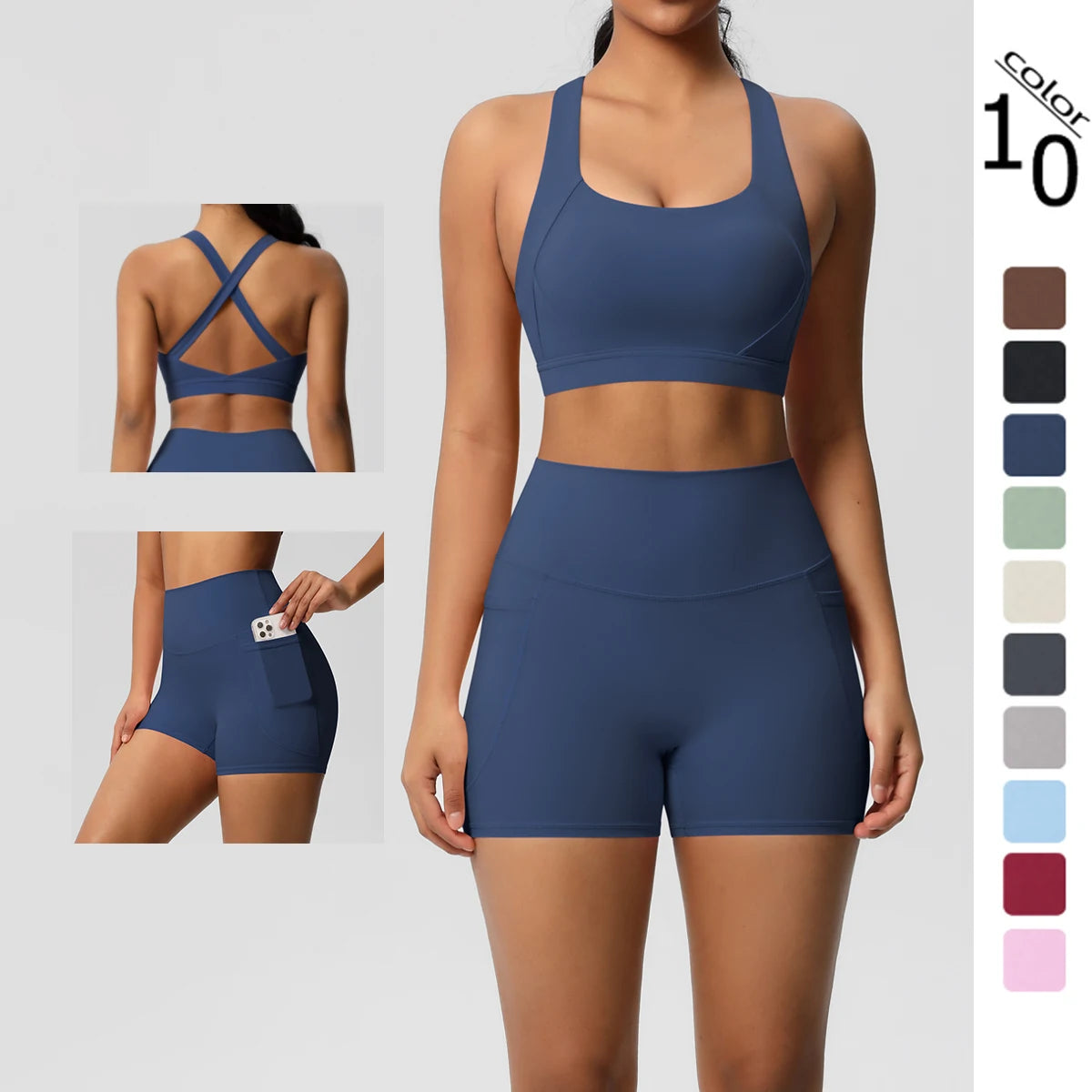 2PCS Sportswear With Pockets Yoga Set