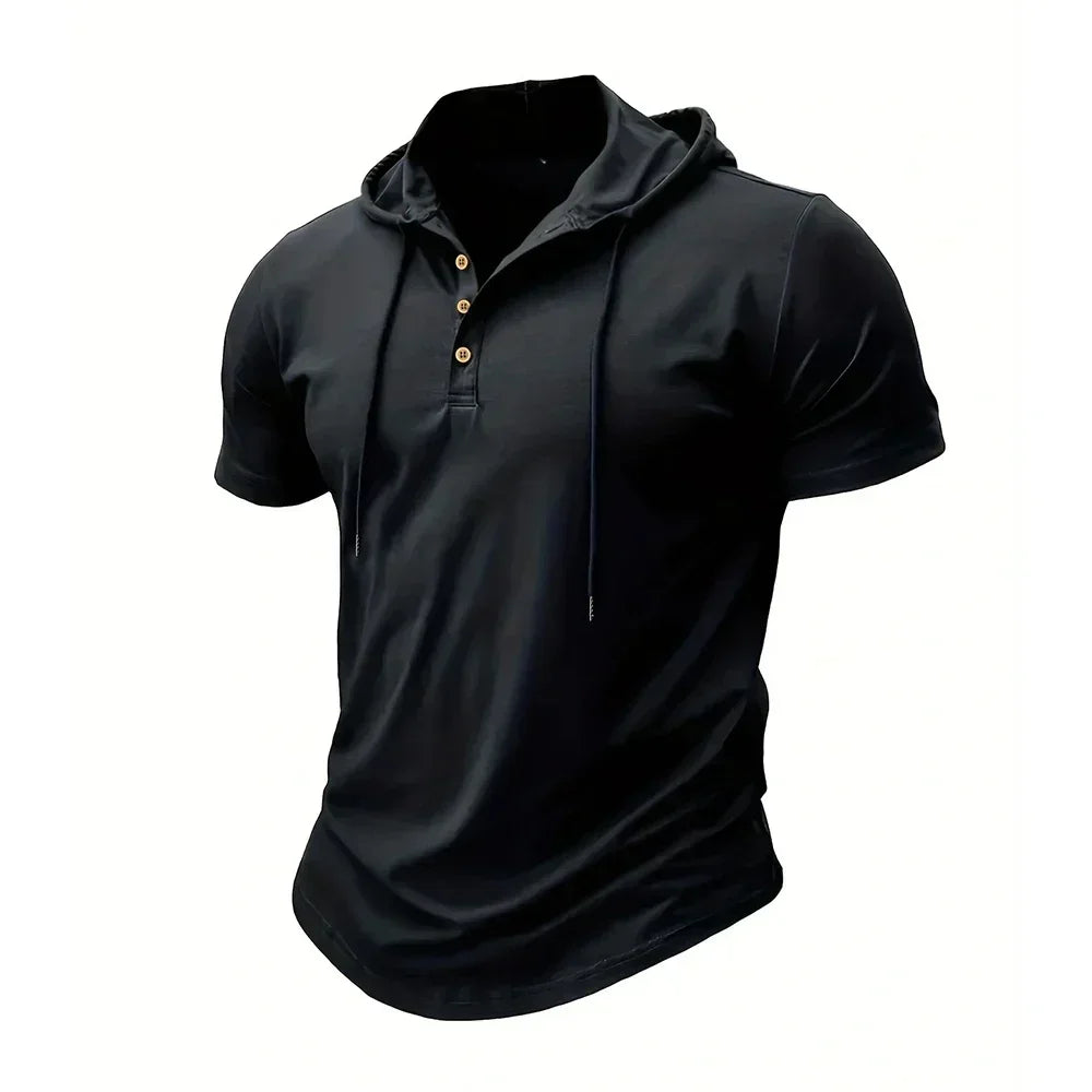 Slim Fitness Hooded Short-Sleeved Quick Dry T-Shirt