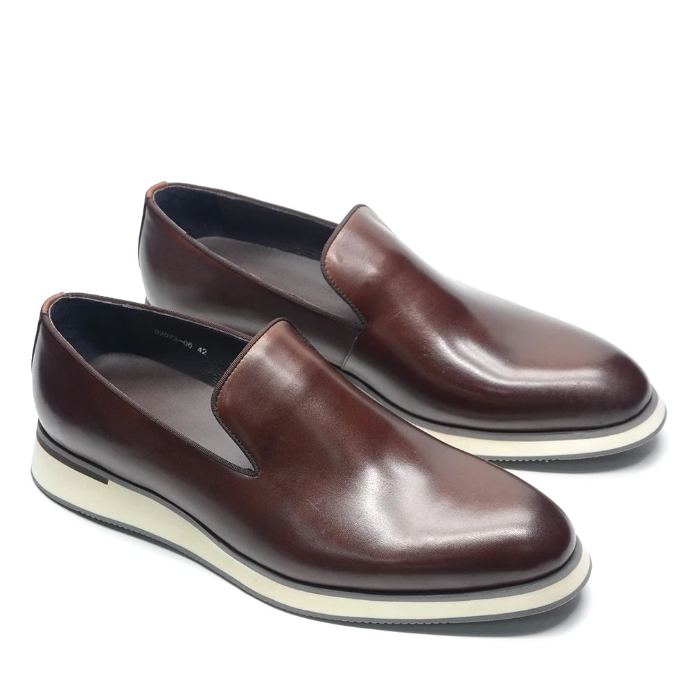 Classic Genuine Leather Loafer, Luxury Handmade Minimalist Style