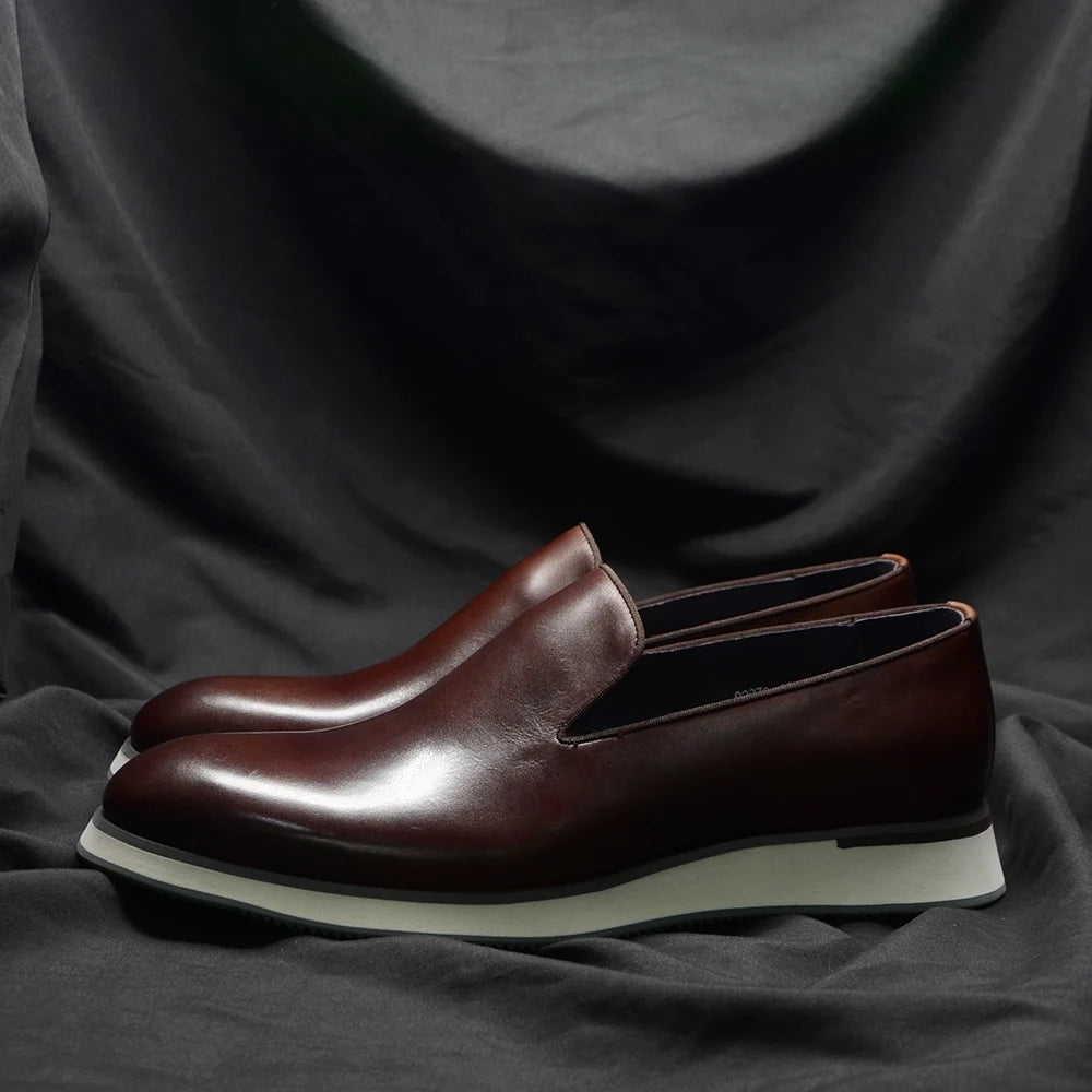 Classic Genuine Leather Loafer, Luxury Handmade Minimalist Style