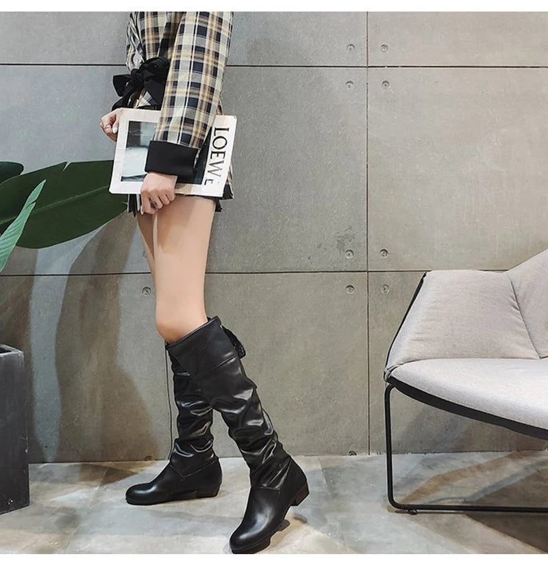 Tall, Low Heel, Knee High Boots