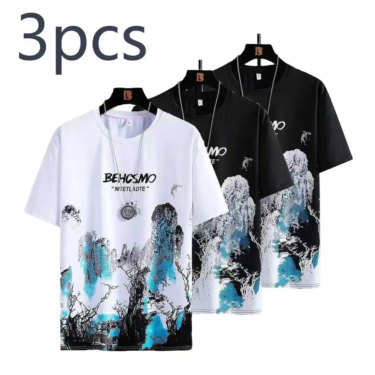 3 Pieces Men's Quick Dry sports Breathable T-shirts
