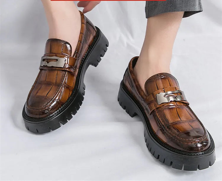 STRONGSHEN Casual Leather Loafers