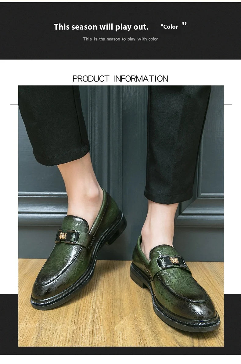 Leather British Style Casual Slip-on Breathable Loafers