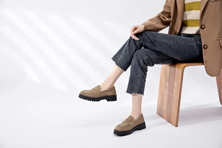 AIYUQI  British Style Genuine Leather Loafer