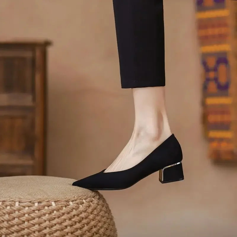 Medium Heels Ladies Pointed Toe Footwear