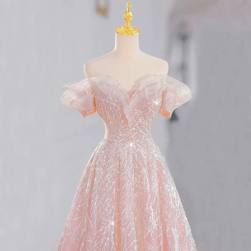 Stylish Pink Beads Elegant Formal Occasions Dress