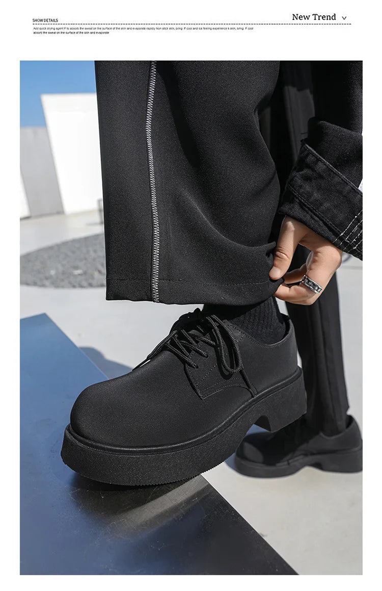 Classic British-Style Round-Toe Youth Streetwear Leather Shoes