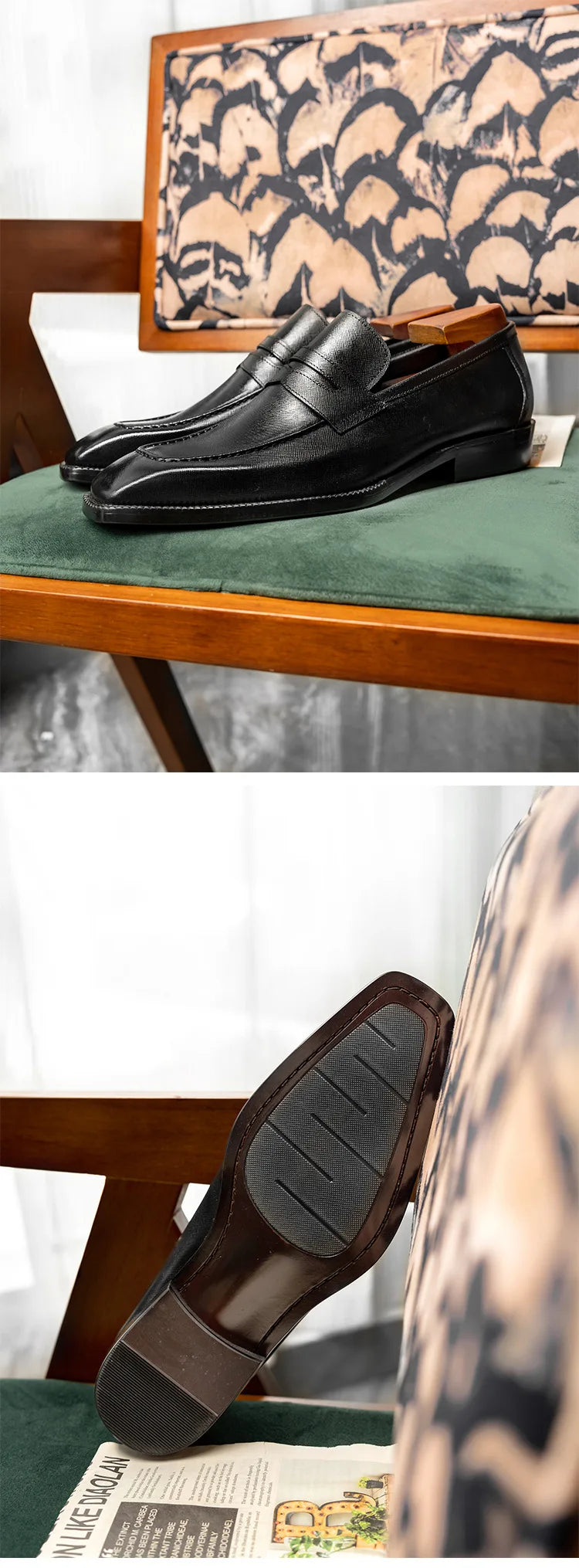 Genuine Leather Mens Slip On Loafers