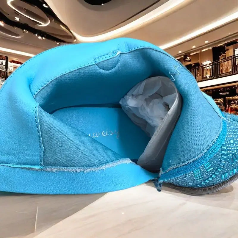 Full Diamond Style Pointed Toe Chelsea Boots