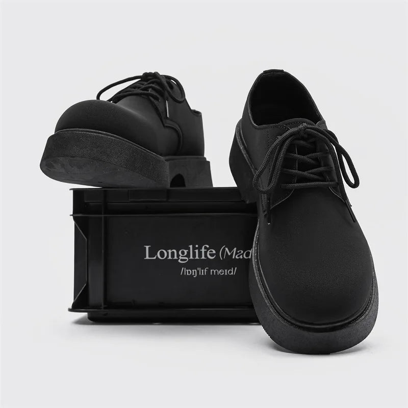 Classic British-Style Round-Toe Youth Streetwear Leather Shoes