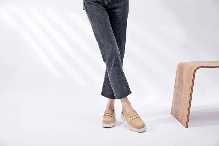 AIYUQI  British Style Genuine Leather Loafer