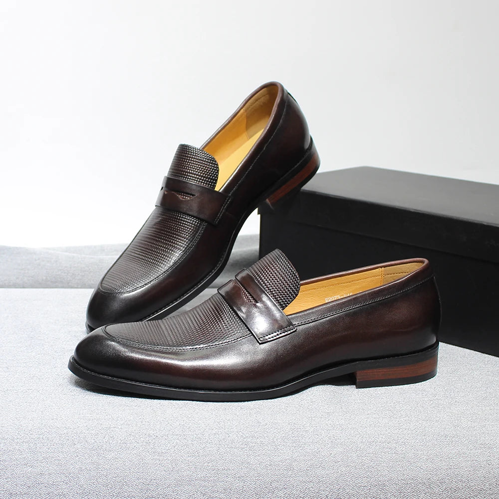 Italian Slip-On Genuine Leather Penny Loafers