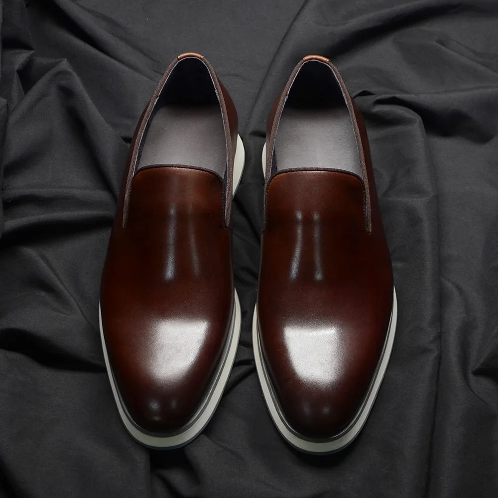Classic Genuine Leather Loafer, Luxury Handmade Minimalist Style