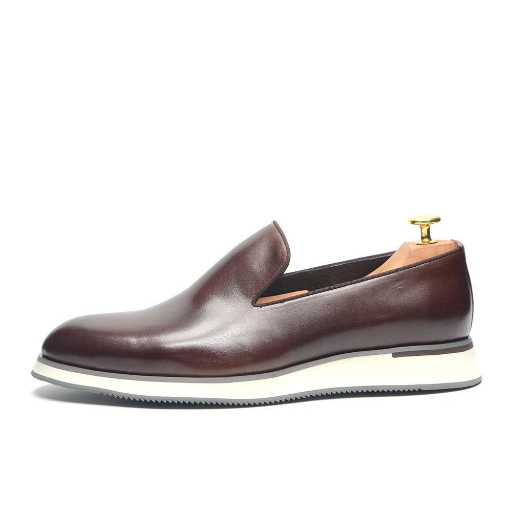 Classic Genuine Leather Loafer, Luxury Handmade Minimalist Style