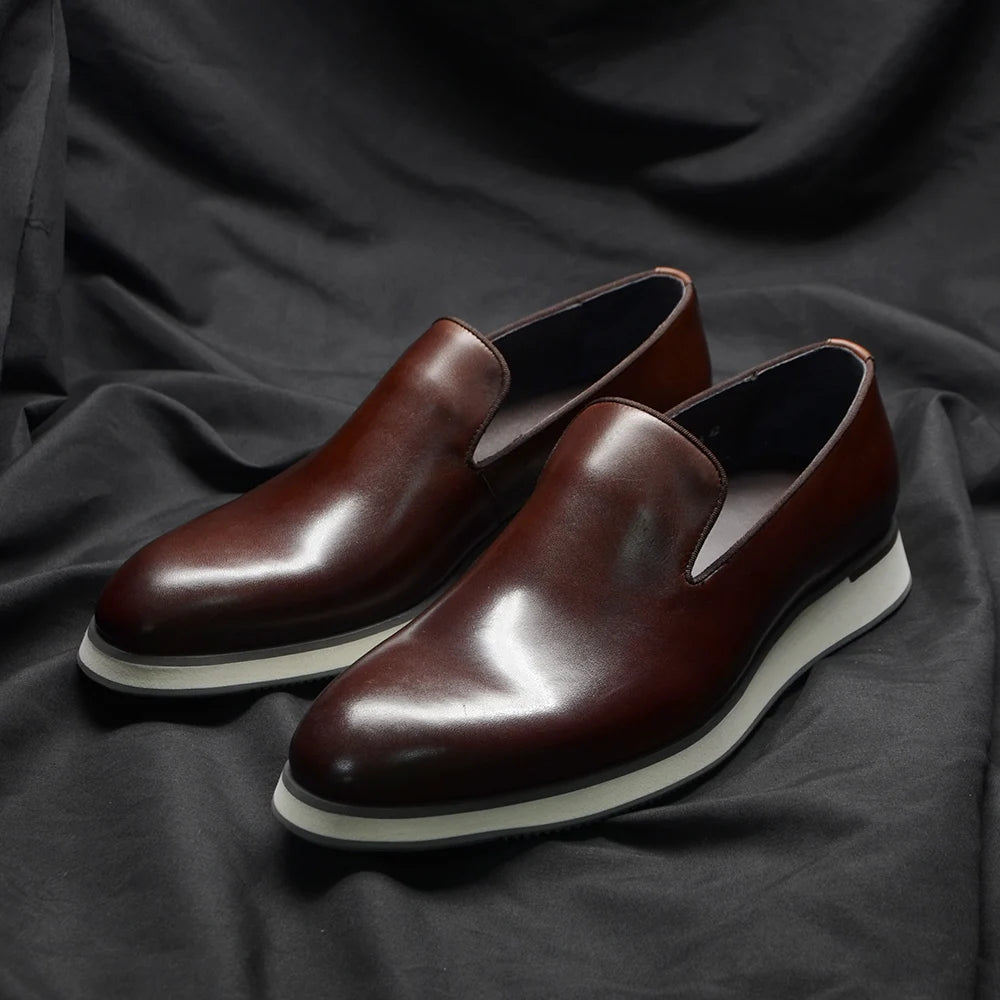 Classic Genuine Leather Loafer, Luxury Handmade Minimalist Style