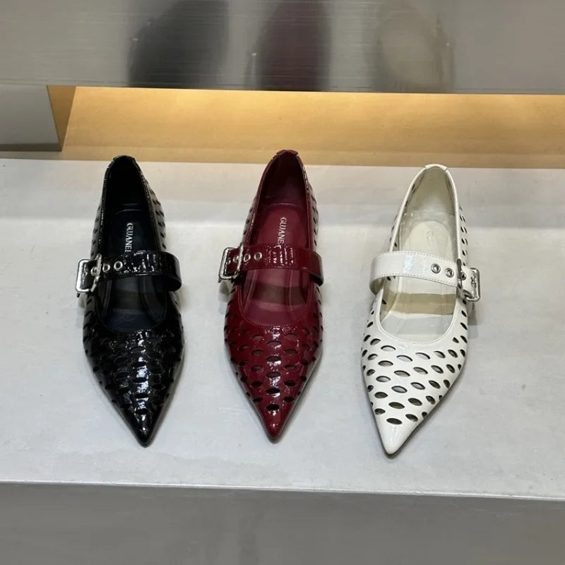 Pointed Toe Flats Hollow Loafers