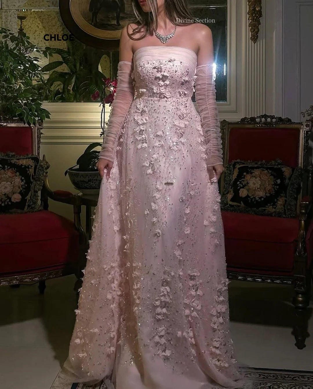 Elegant Off-shoulder Short Sleeve Robe Soiree Dress