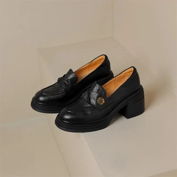 High Heel Retro Loafers