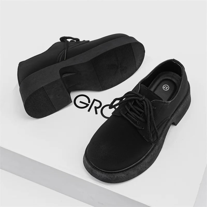 Classic British-Style Round-Toe Youth Streetwear Leather Shoes