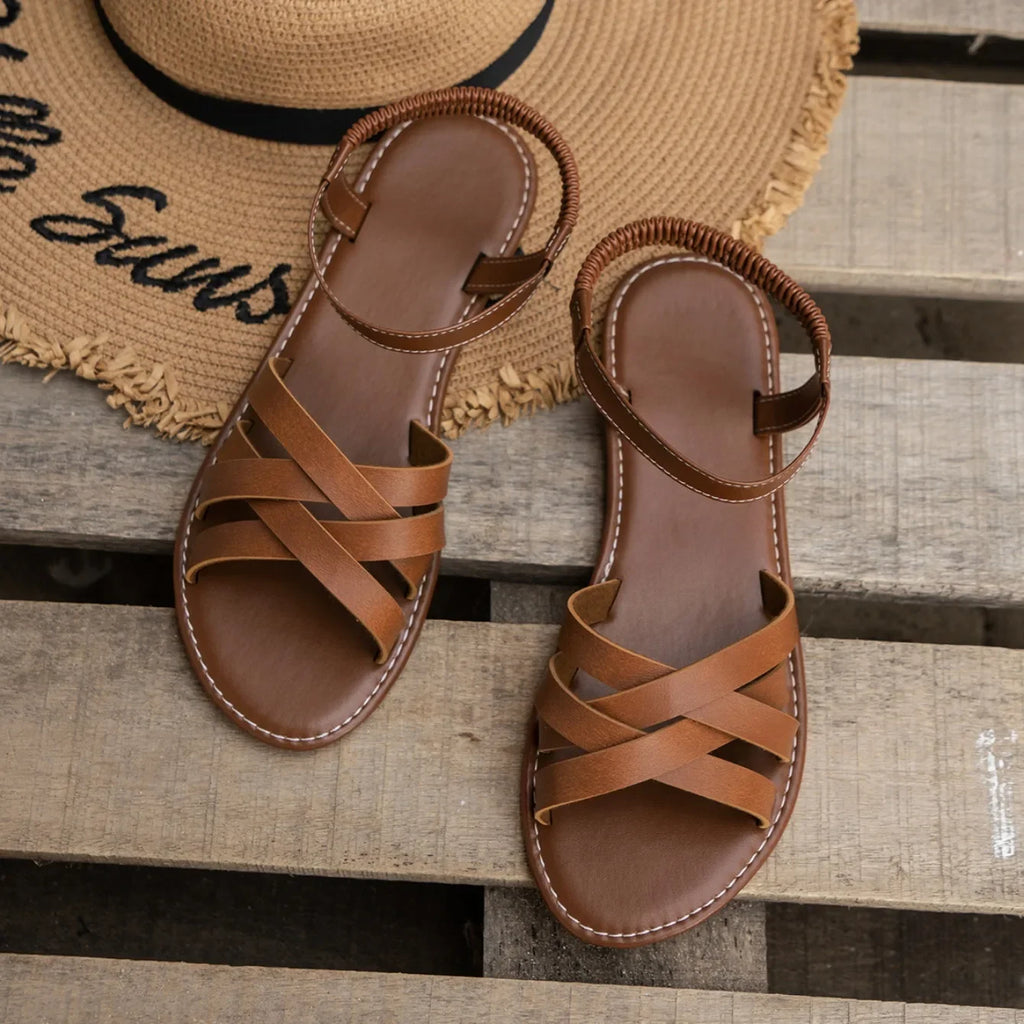 Flat Non Slip Roman Strap Sandals