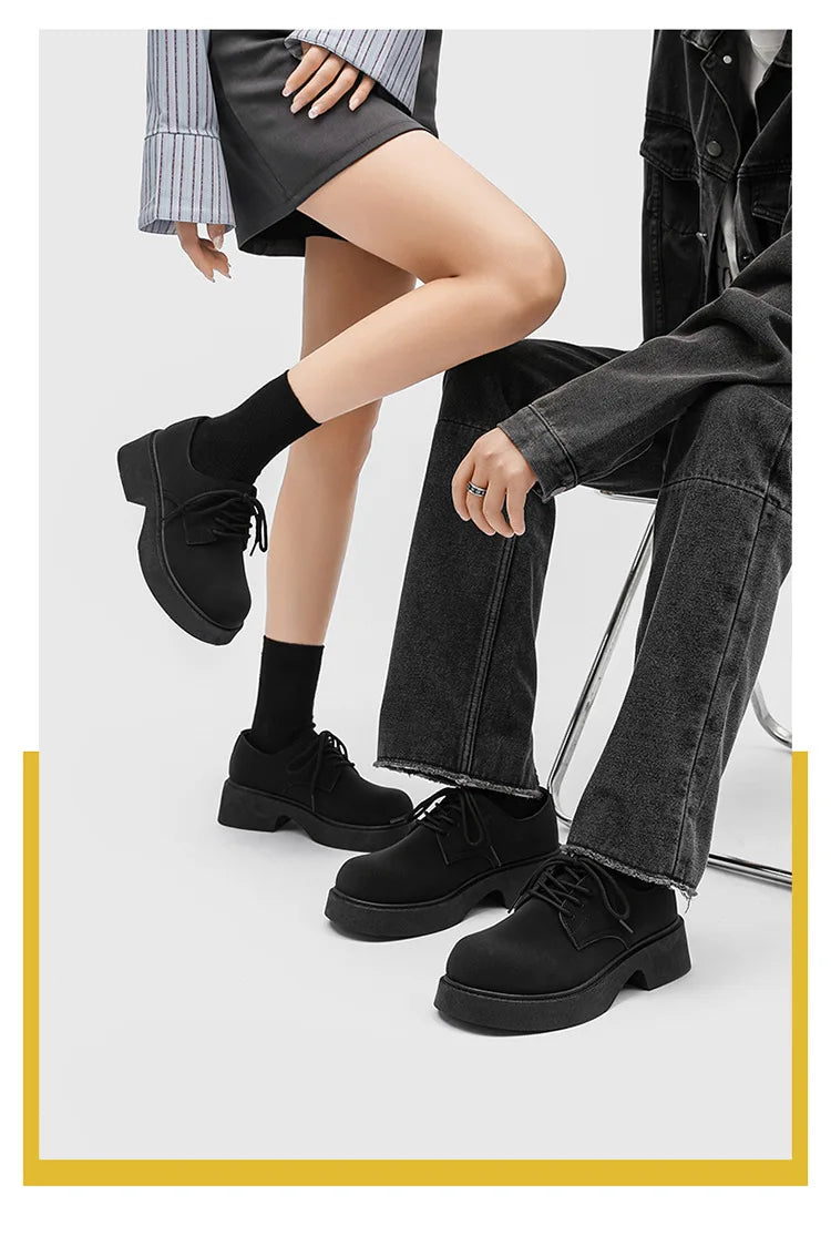 Classic British-Style Round-Toe Youth Streetwear Leather Shoes