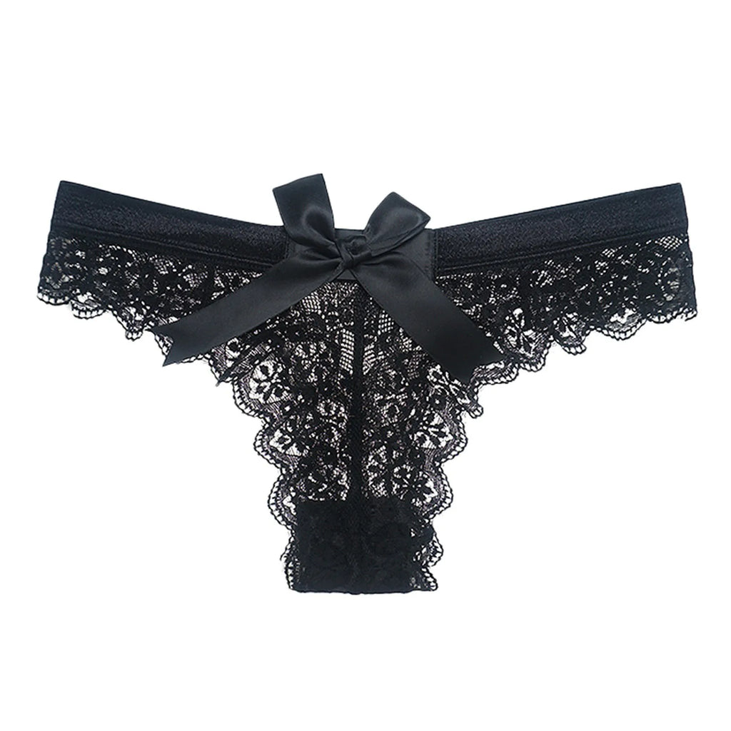 Seductive Thin Panties For Women Crochet Black Lace Underwear Ropa Interior Sexi  Mujer