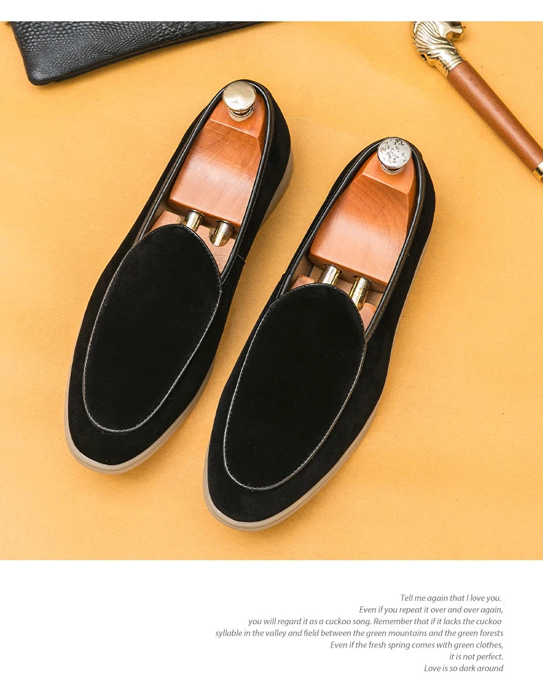 British Style Suede Casual Breathable Slip-on Loafers