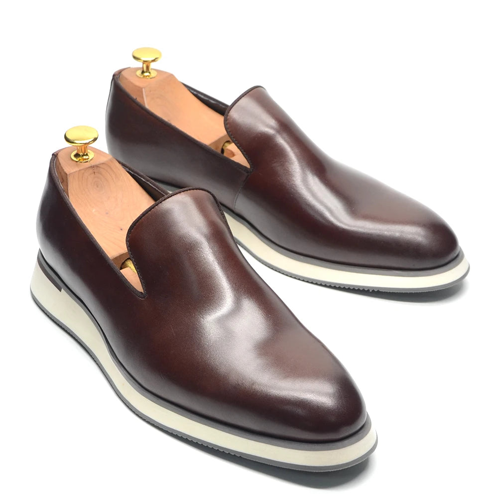 Classic Genuine Leather Loafer, Luxury Handmade Minimalist Style