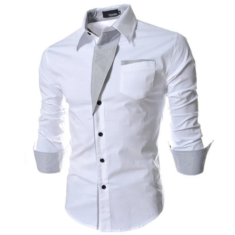 Long Sleeved Slim Fit Striped Shirts