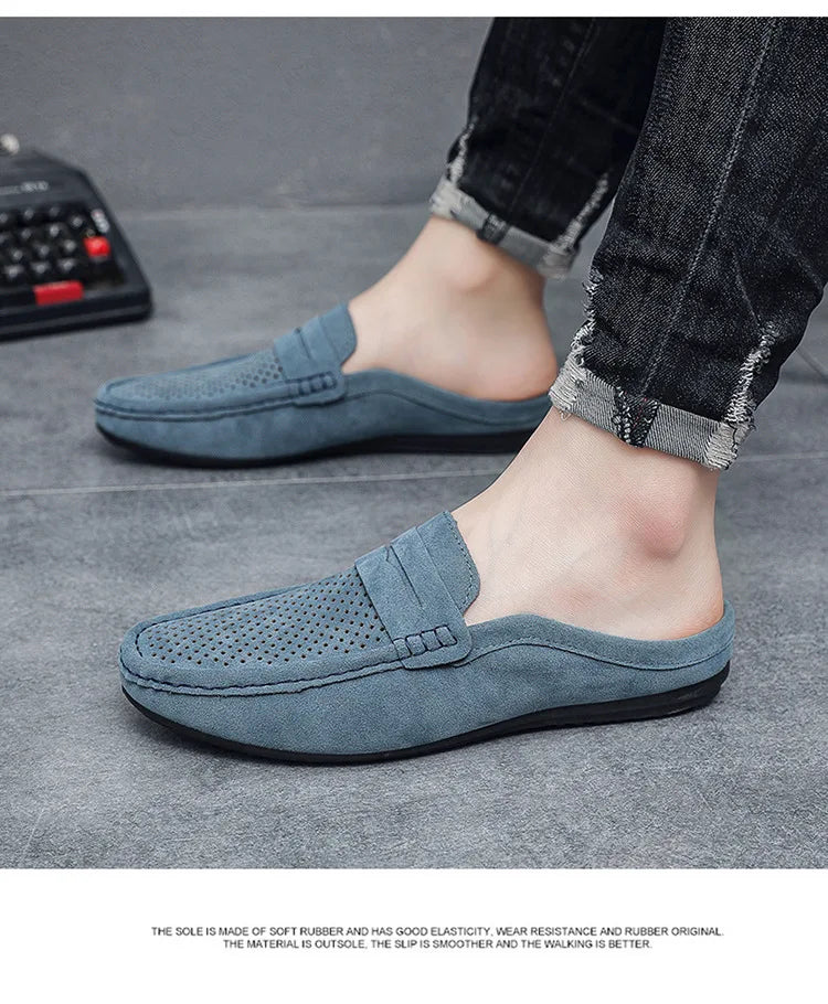 Men's Doudou Shoes Half Support Breathable Baotou Half Slippers Loafer Shoes