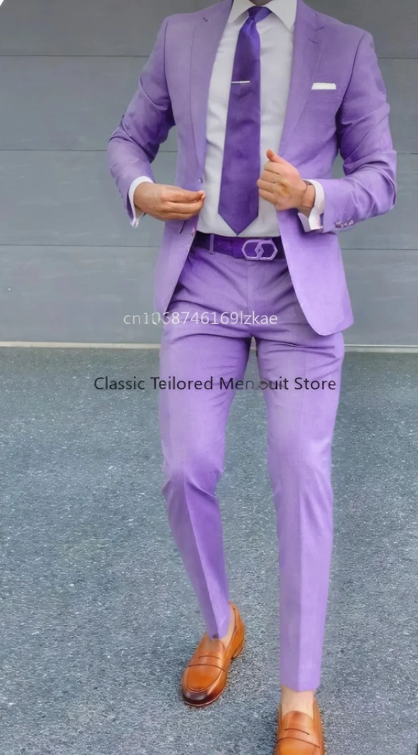 Men's Suit 2 Piece Suit   Jacket Pants Formal Wedding Tuxedo Groom Clothes Custom Color Blazer XS-5XL