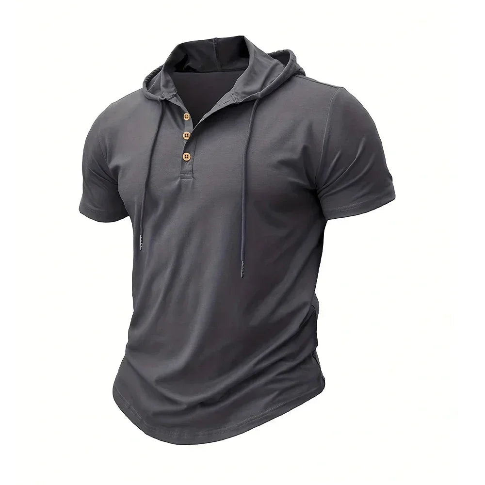 Slim Fitness Hooded Short-Sleeved Quick Dry T-Shirt