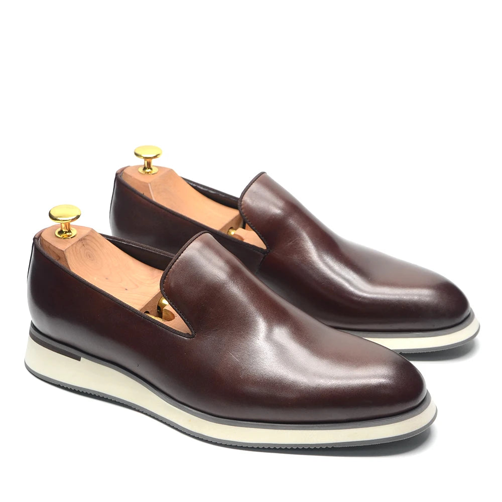 Classic Genuine Leather Loafer, Luxury Handmade Minimalist Style