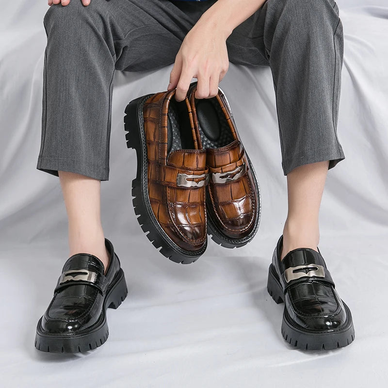 STRONGSHEN Casual Leather Loafers
