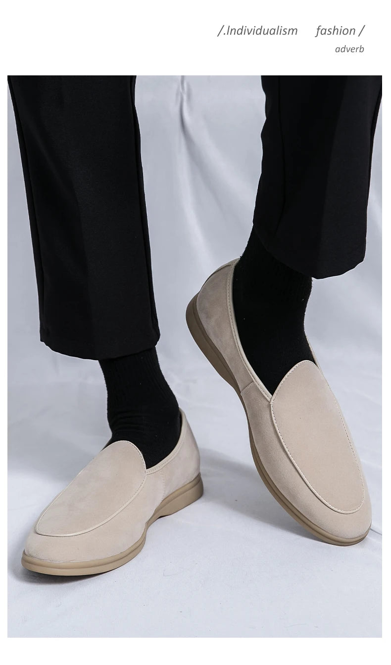 British Style Suede Casual Breathable Slip-on Loafers