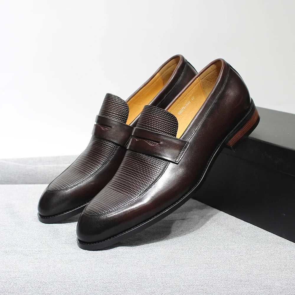 Italian Slip-On Genuine Leather Penny Loafers