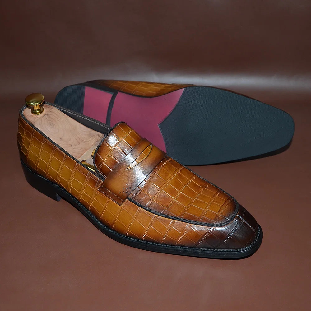 Classic Handmade Italian Style Genuine Cow Leather Penny Loafer