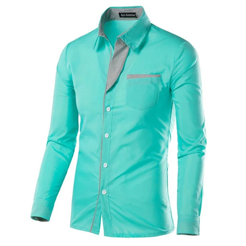 Long Sleeved Slim Fit Striped Shirts