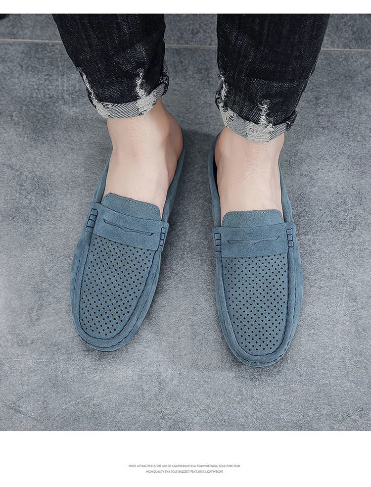 Men's Doudou Shoes Half Support Breathable Baotou Half Slippers Loafer Shoes