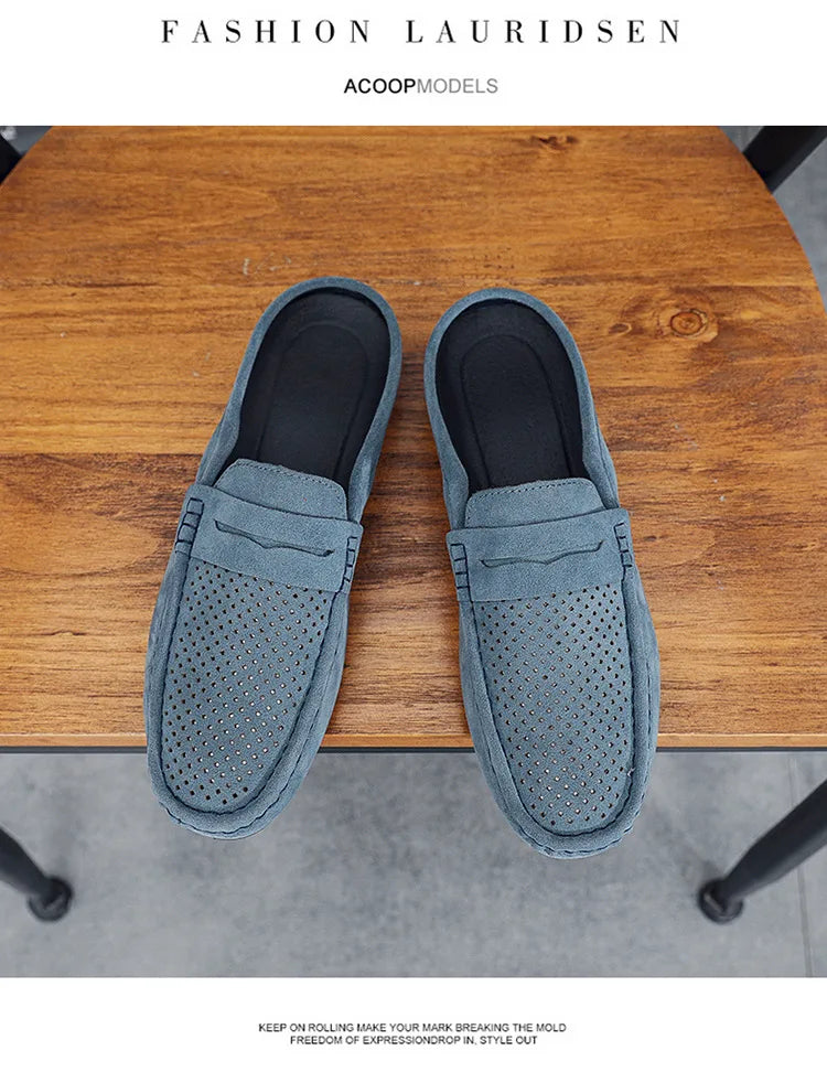 Men's Doudou Shoes Half Support Breathable Baotou Half Slippers Loafer Shoes