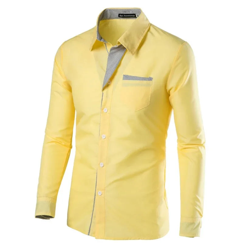 Long Sleeved Slim Fit Striped Shirts