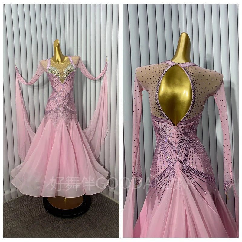 Ballroom Dance Dress with wings hole on back